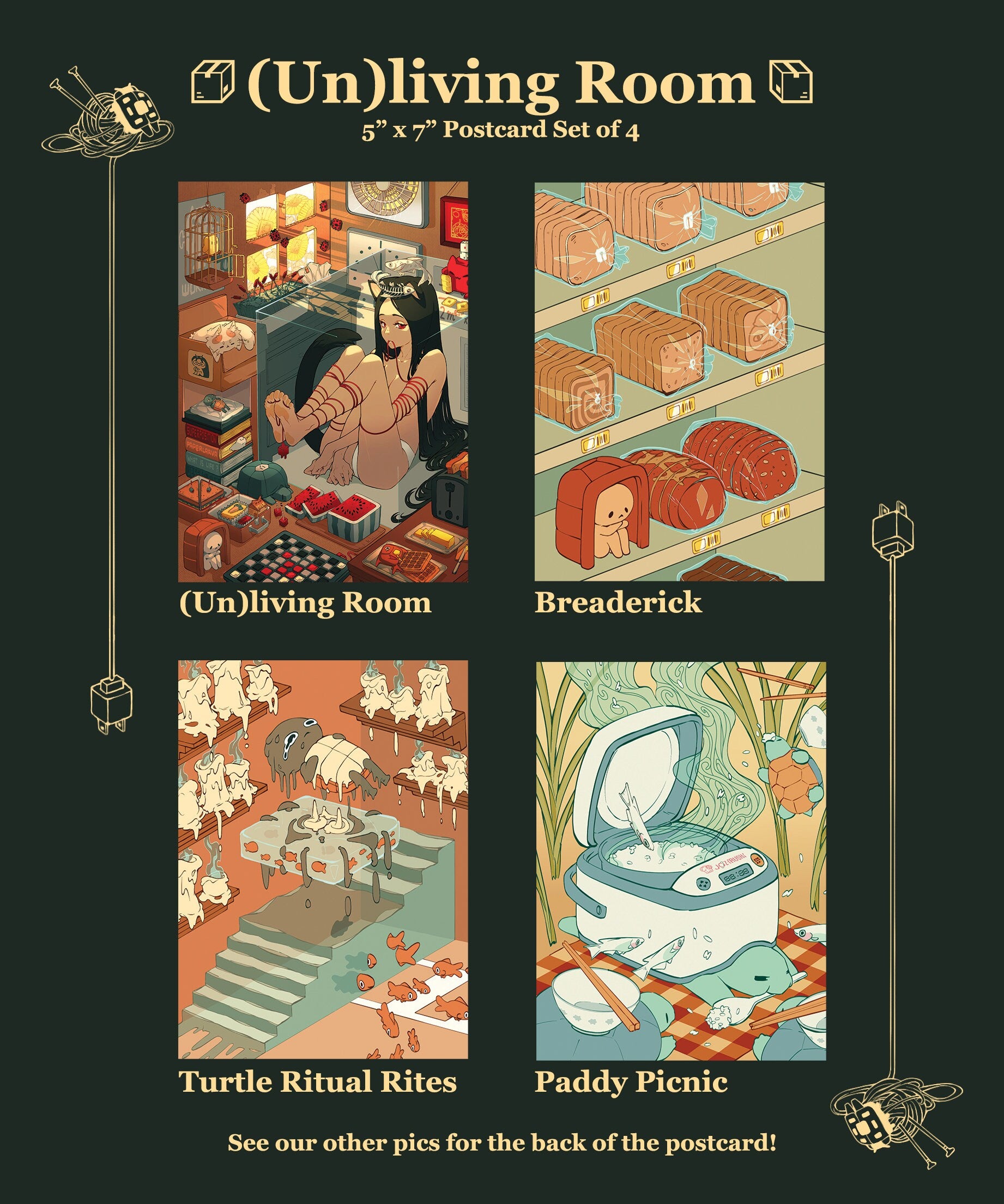 Un)LIVING ROOM Art Postcard Set