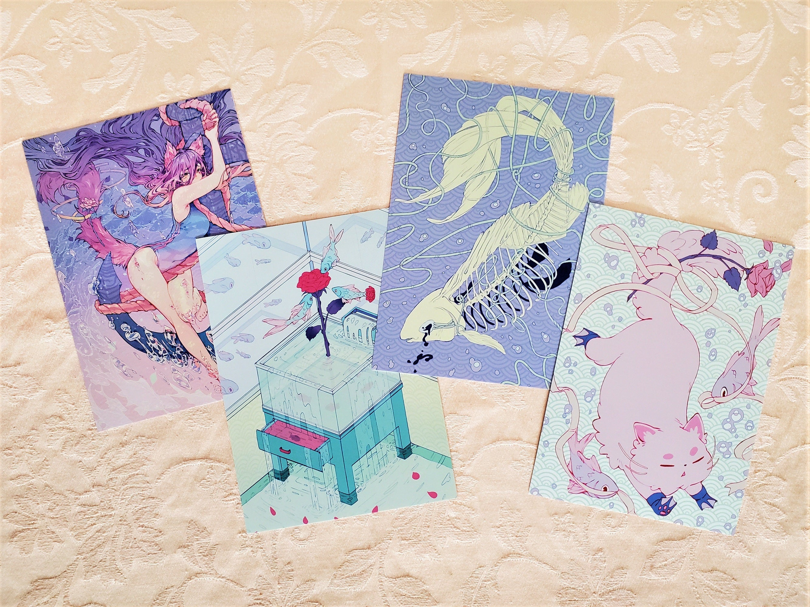 SINK OR SWIM Art Postcard Set