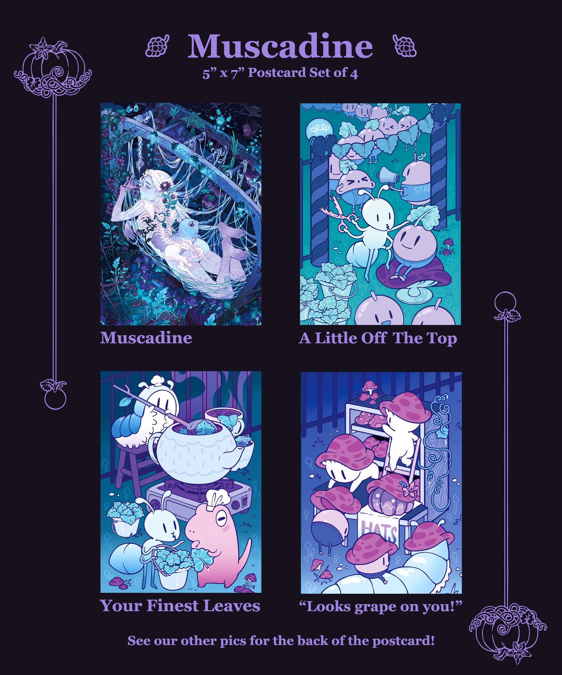 MUSCADINE Art Postcard Set