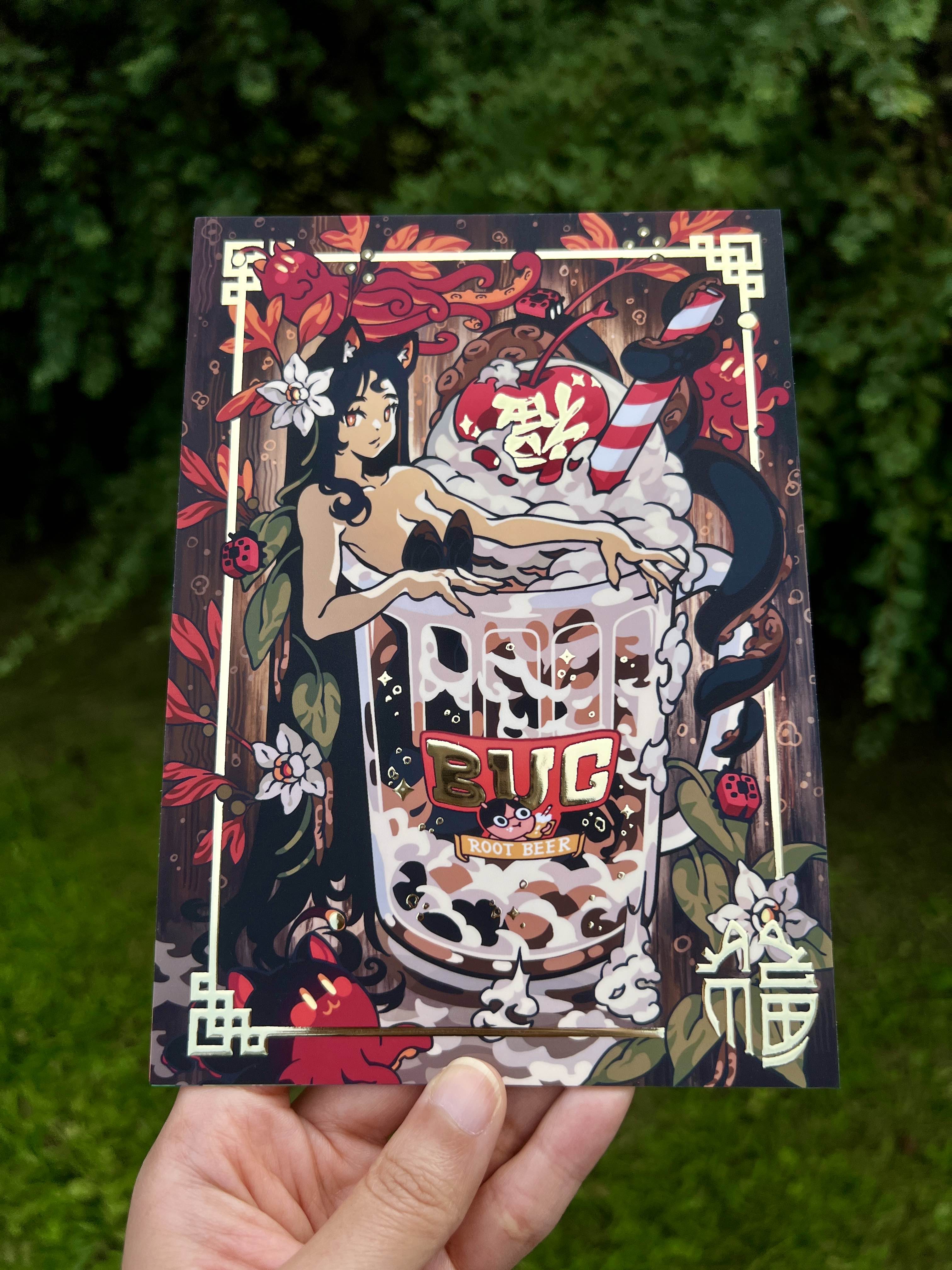 WAVELINE's SODA SISTERS *Limited Gold Foil* Art Postcard Set