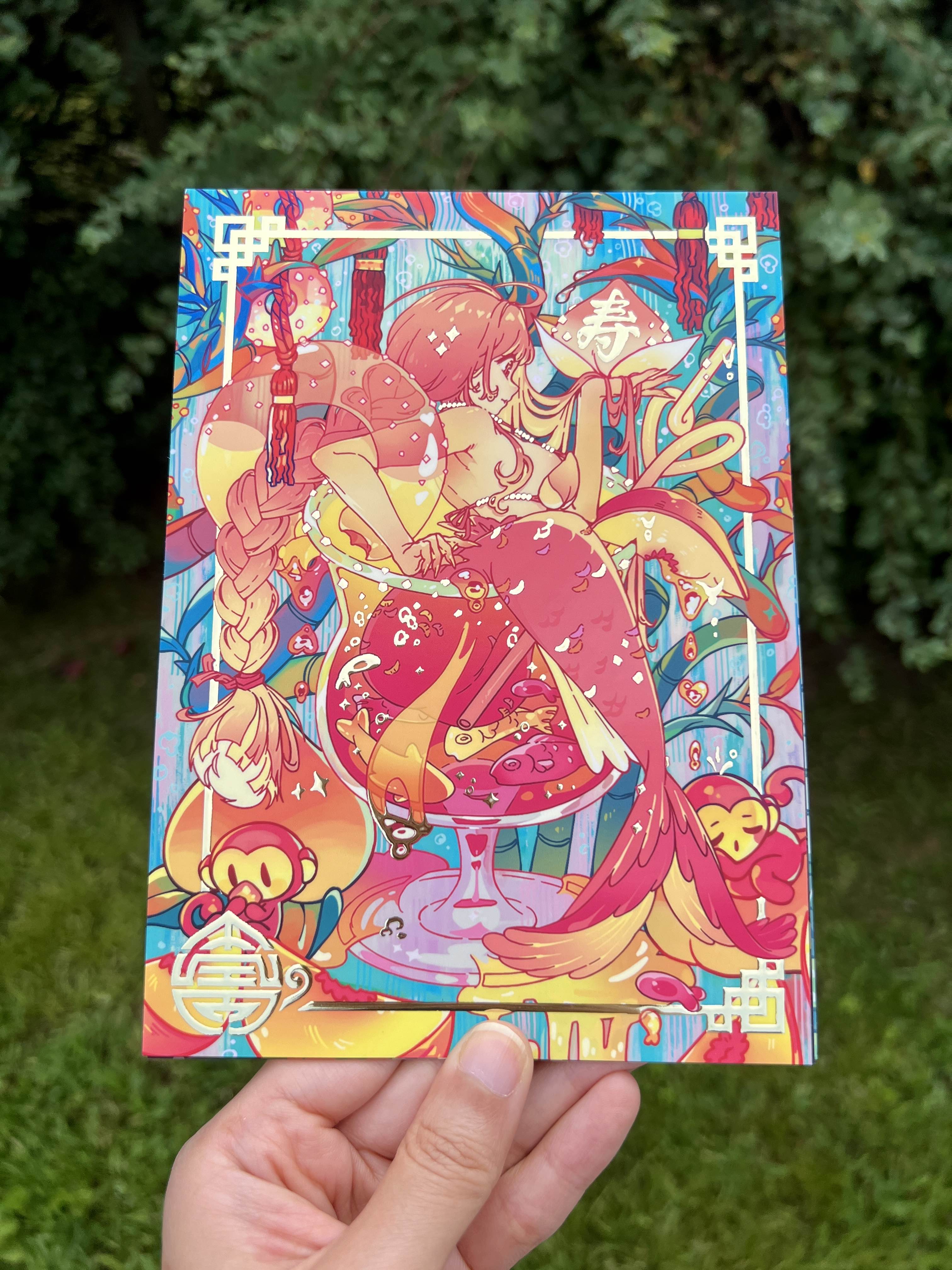 WAVELINE's SODA SISTERS *Limited Gold Foil* Art Postcard Set