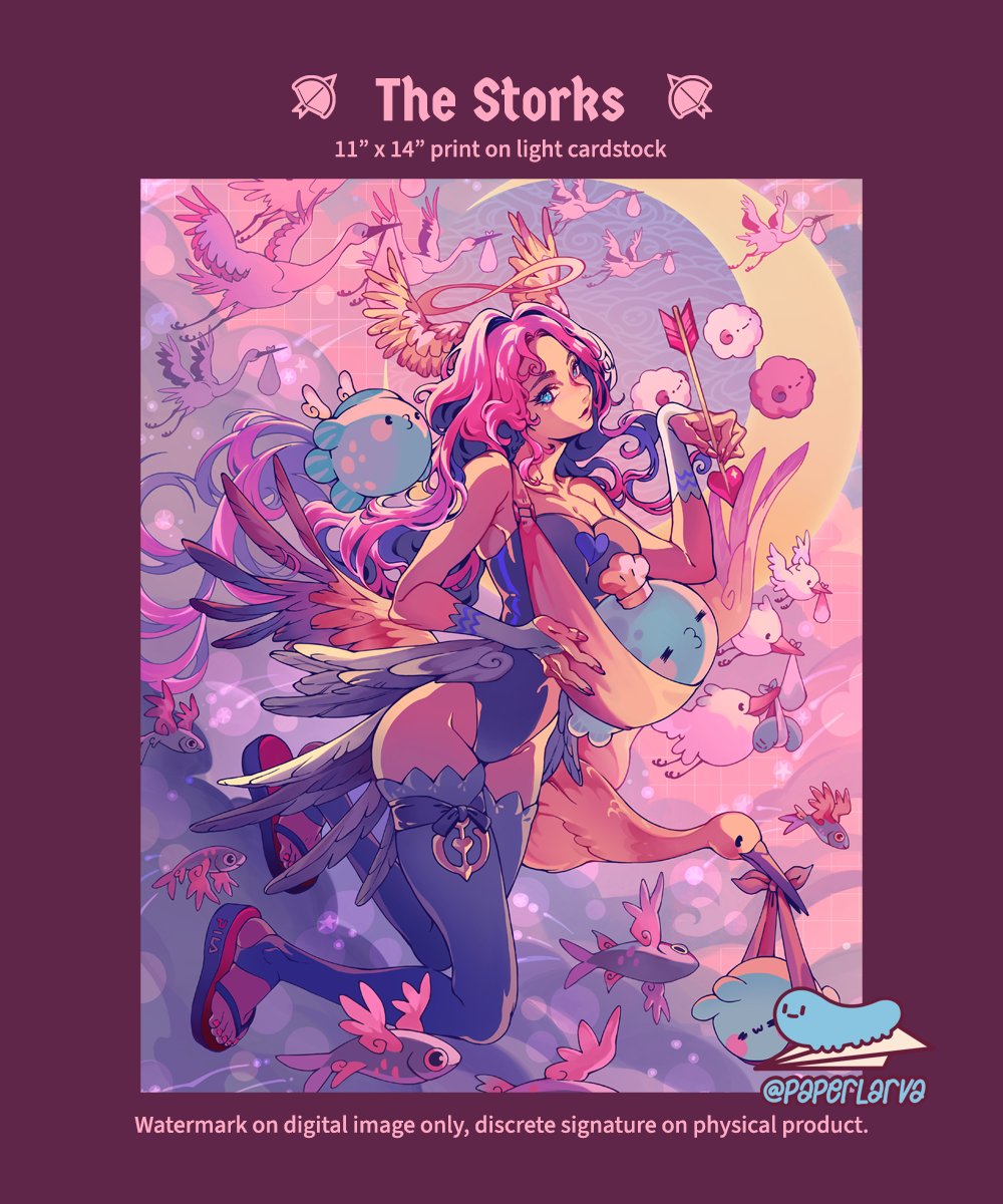 Cupid's THE STORKS Art Print