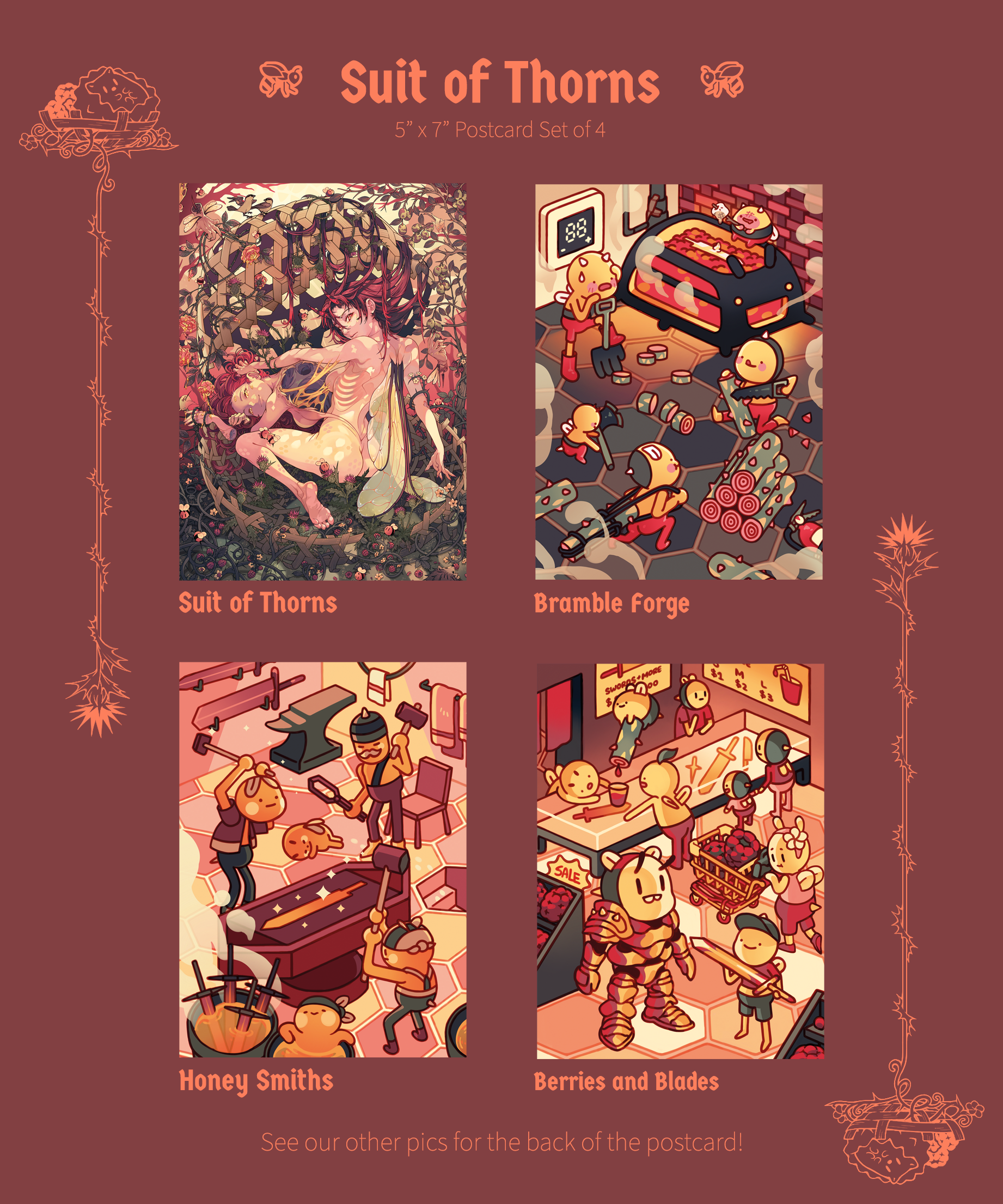 SUIT OF THORNS Art Postcard Set