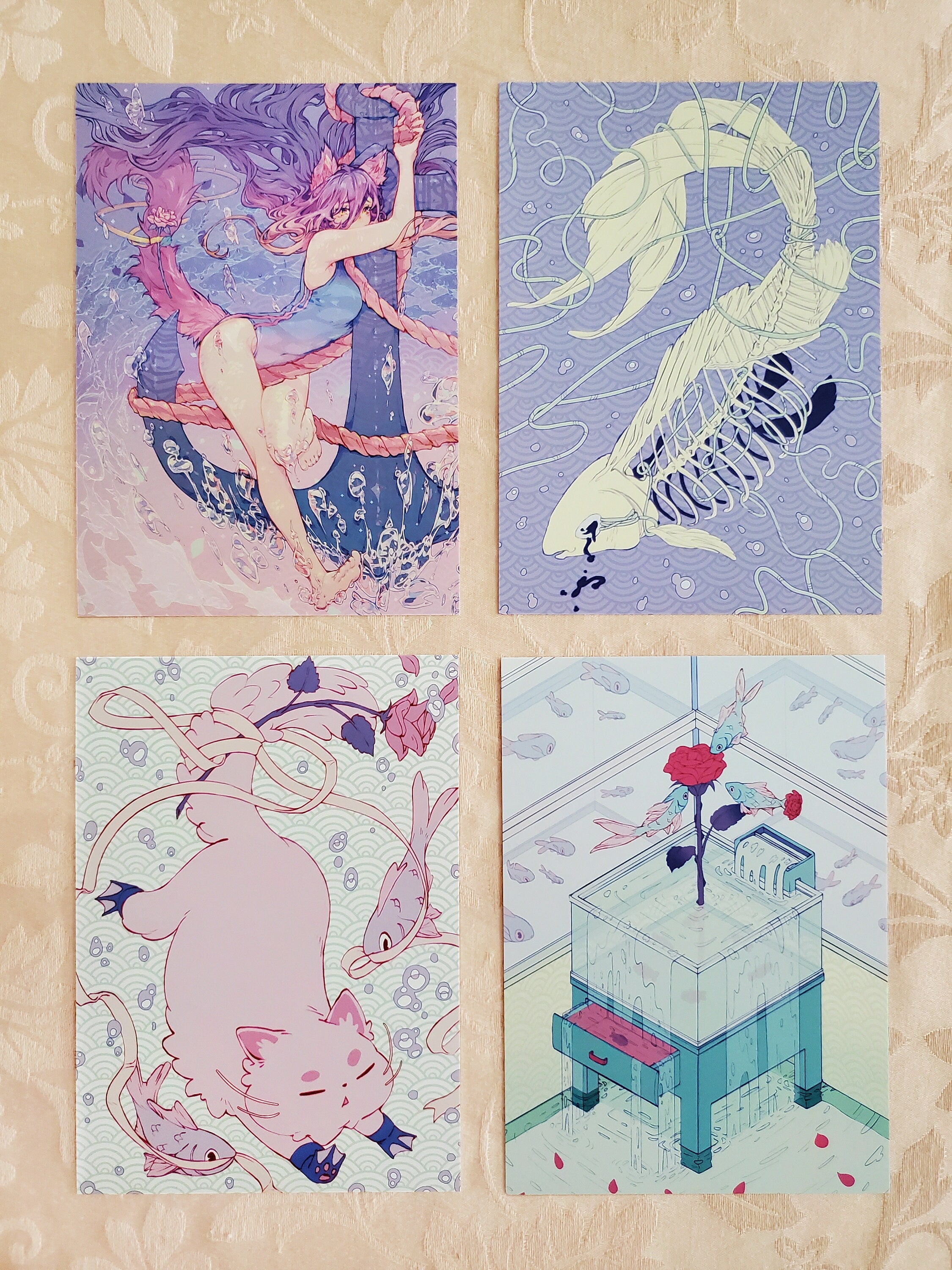 SINK OR SWIM Art Postcard Set